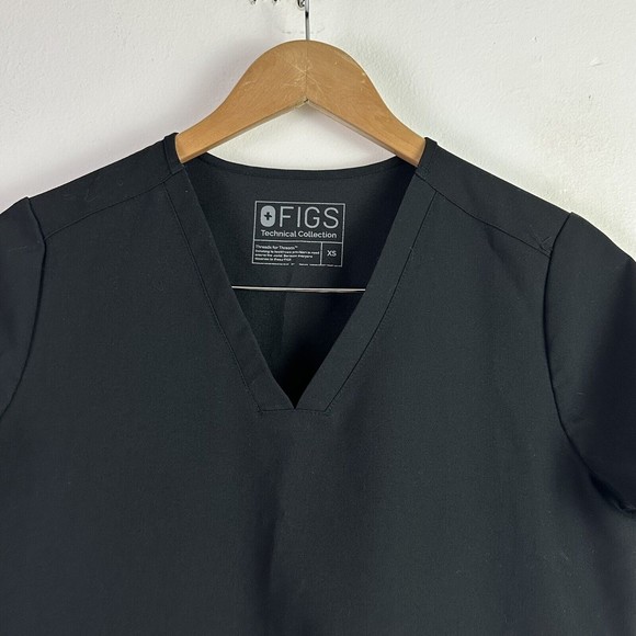 Figs Women's Black "Casma" 3 Pocket Scrub Top Style FW1100 Size XS - Picture 4 of 11